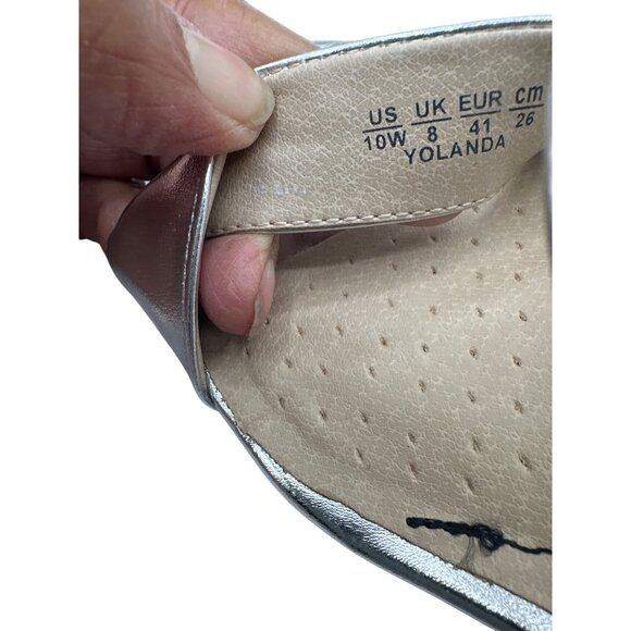 Life Stride 10W Silver Metallic Strappy Cushioned Footbed, Open-Toe Back Zipper - Picture 10 of 10